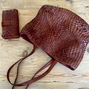 Genuine Leather Bag with Matching wallet. Gently Used, very nice condition.